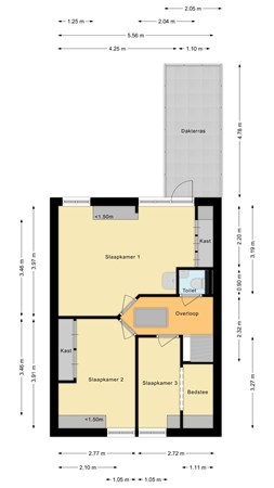 Floorplan - Nieuwstraat 52B, 2411 EM Bodegraven